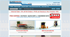 Desktop Screenshot of glassshelvesdirect.com
